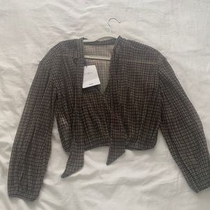 NWT Zara shimmery see through crop top
